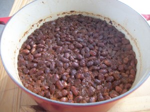 Beans baked overnight in the bread oven