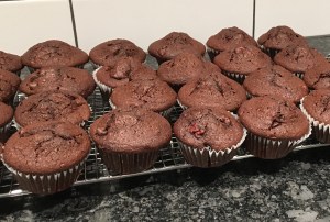 Chocolate raspberry cupcakes